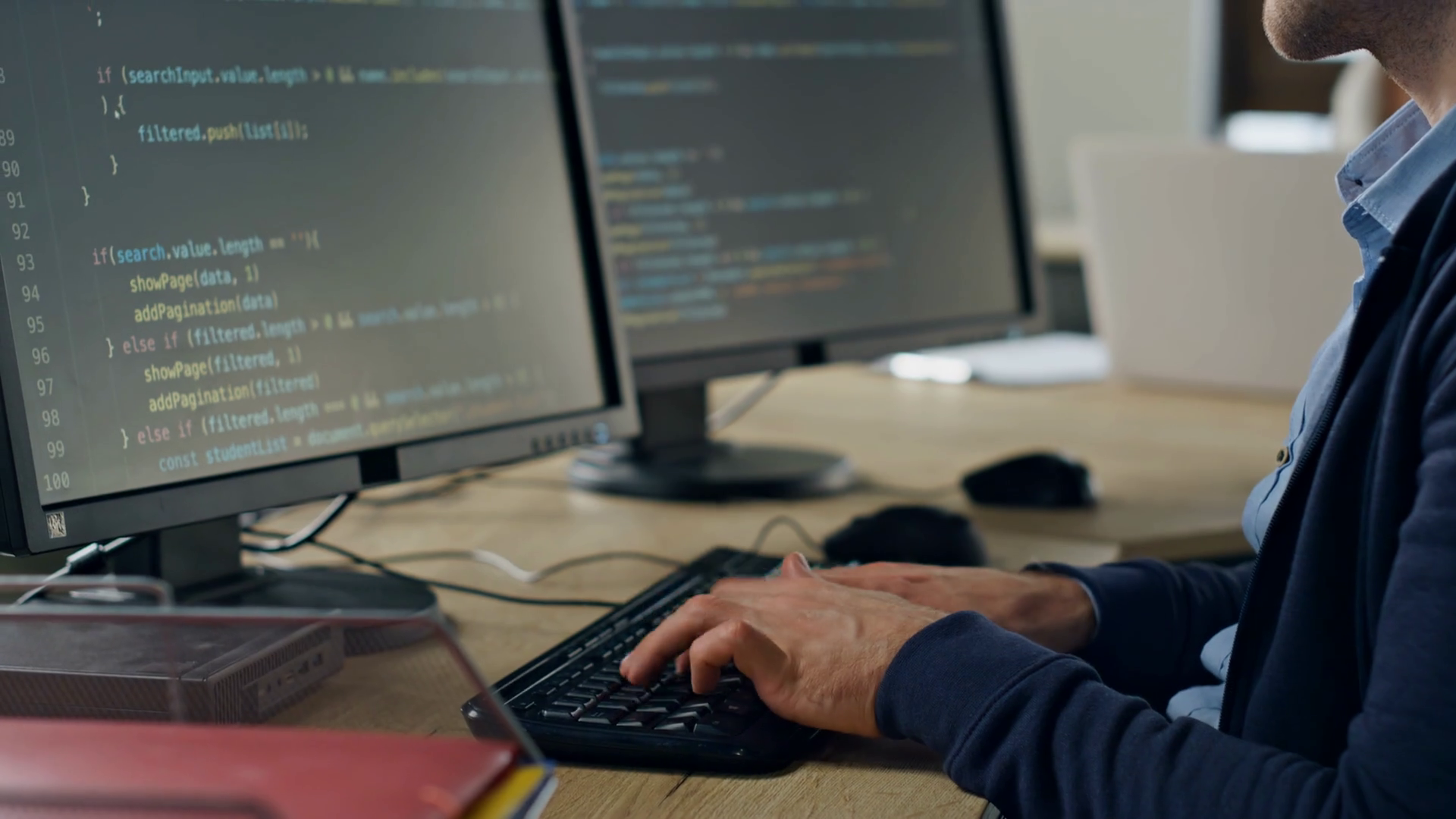 Closeup Developer Hands Coding In Office Stock Footage SBV-347700734 ...