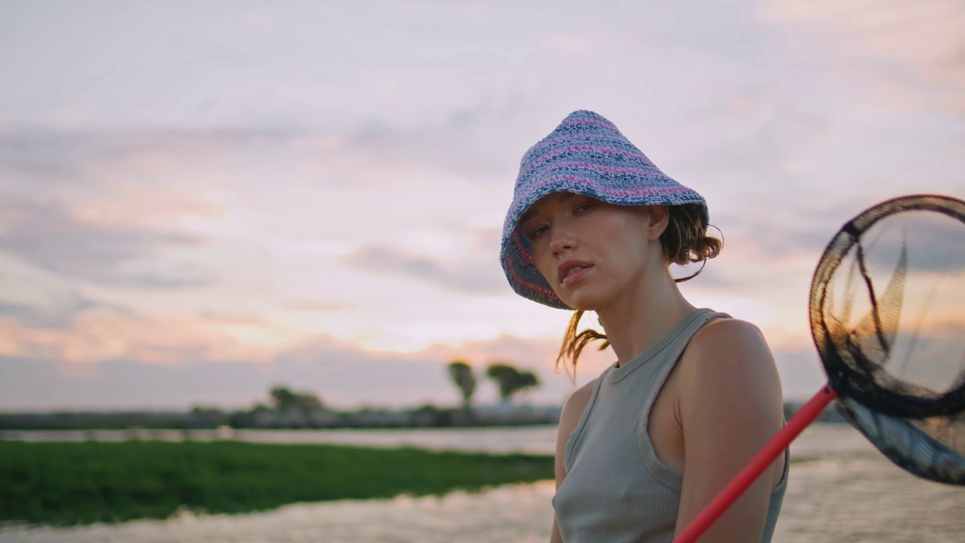 Calm Model Resting River On Beautiful Stock Footage SBV-348766853 ...