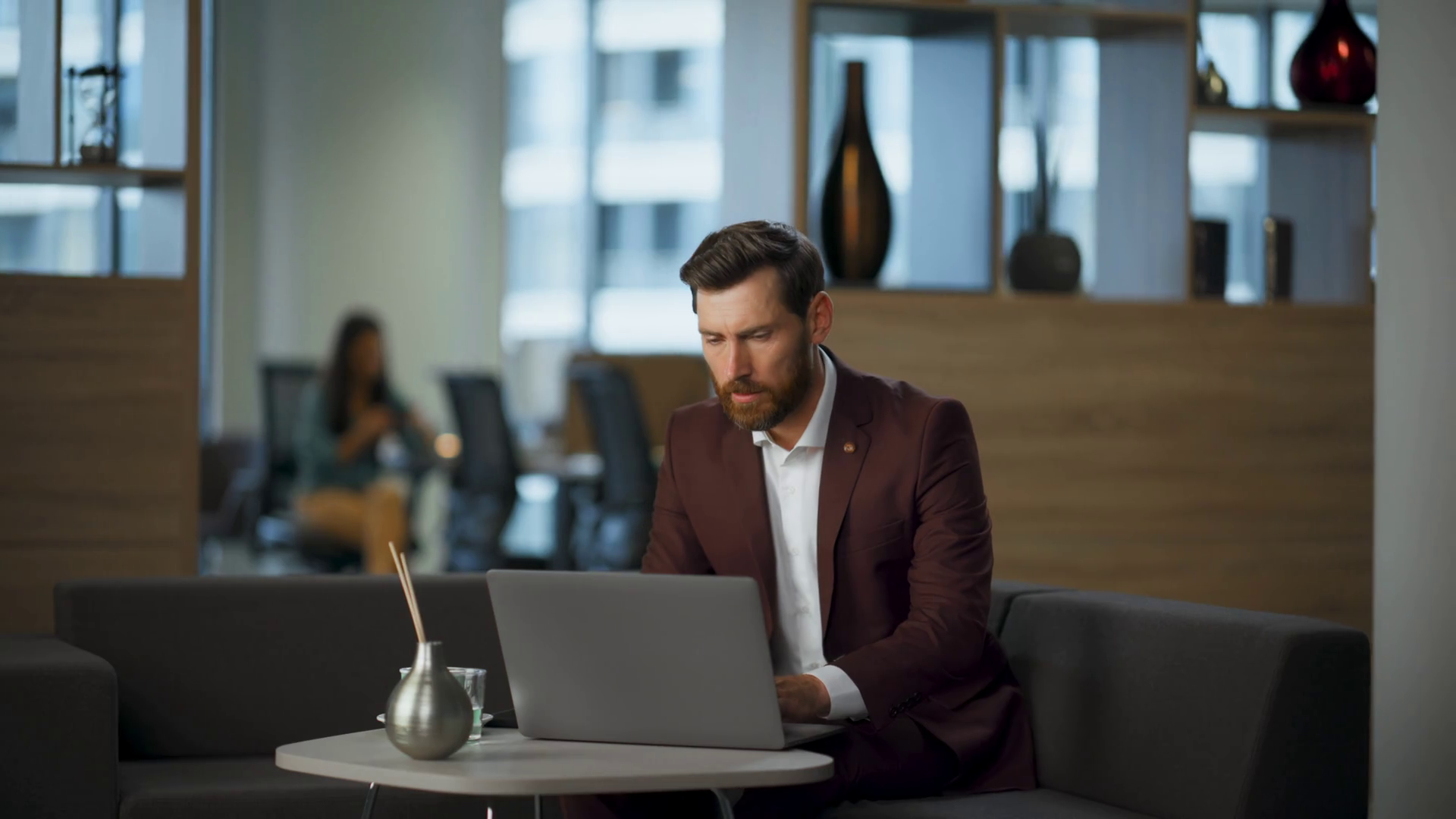 Sad Boss Feeling Disappointed About Problems Stock Footage SBV ...