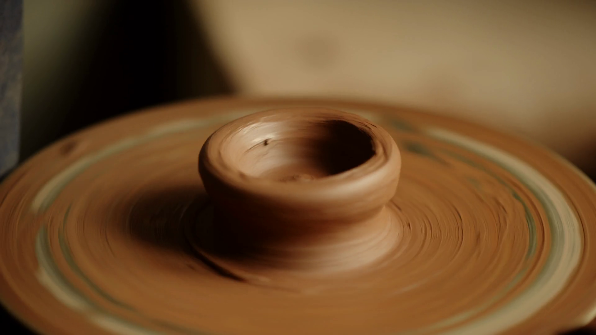 Closeup Wet Clay Spinning On Potters Wheel Stock Footage SBV346415212