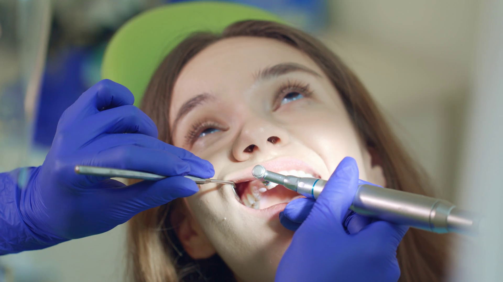 Female Patient On Teeth Cleaning Procedure Stock Footage SBV329106138
