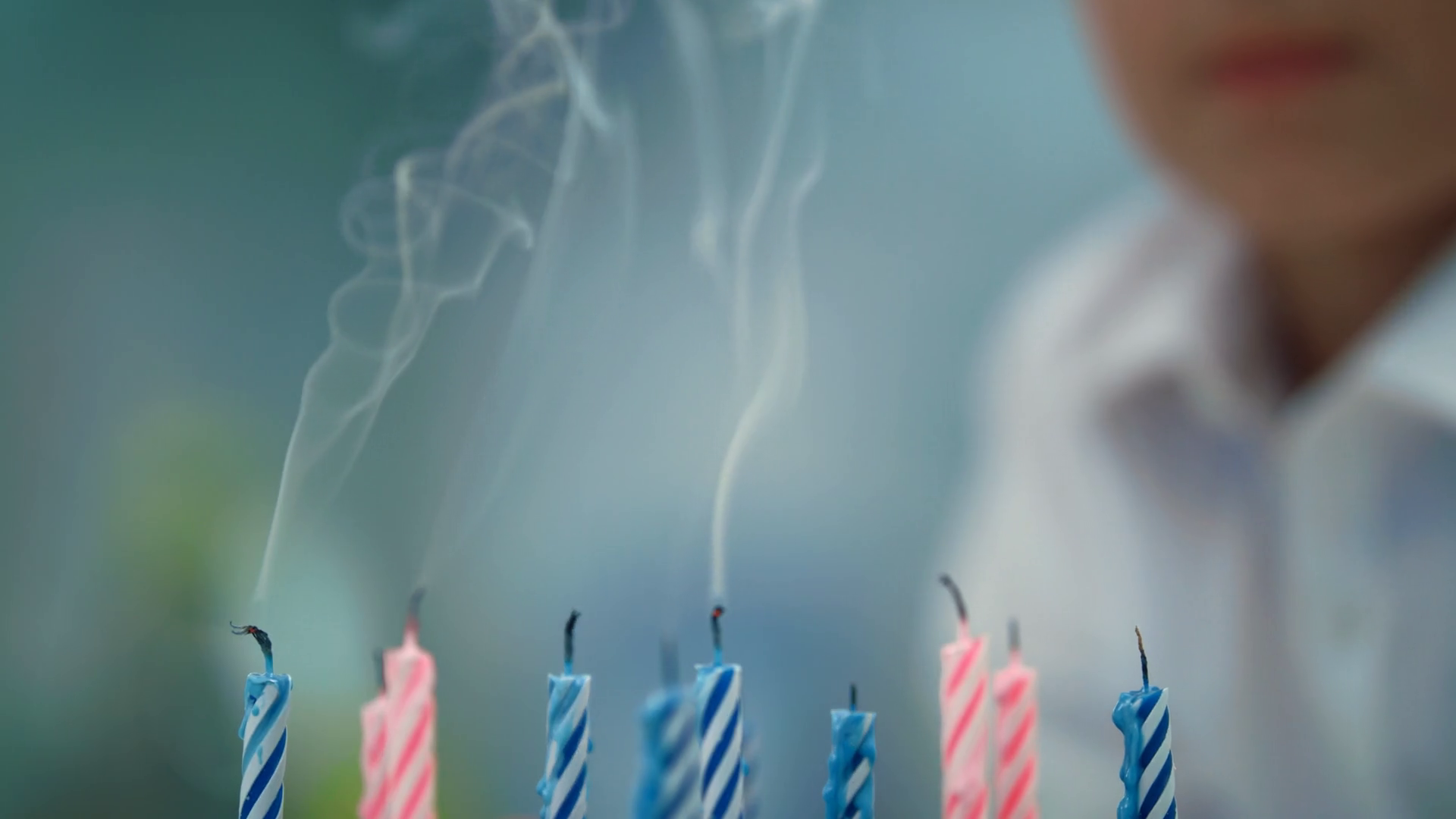Happy Birthday Candles Smoke Rising In Slow Stock Footage SBV330912183