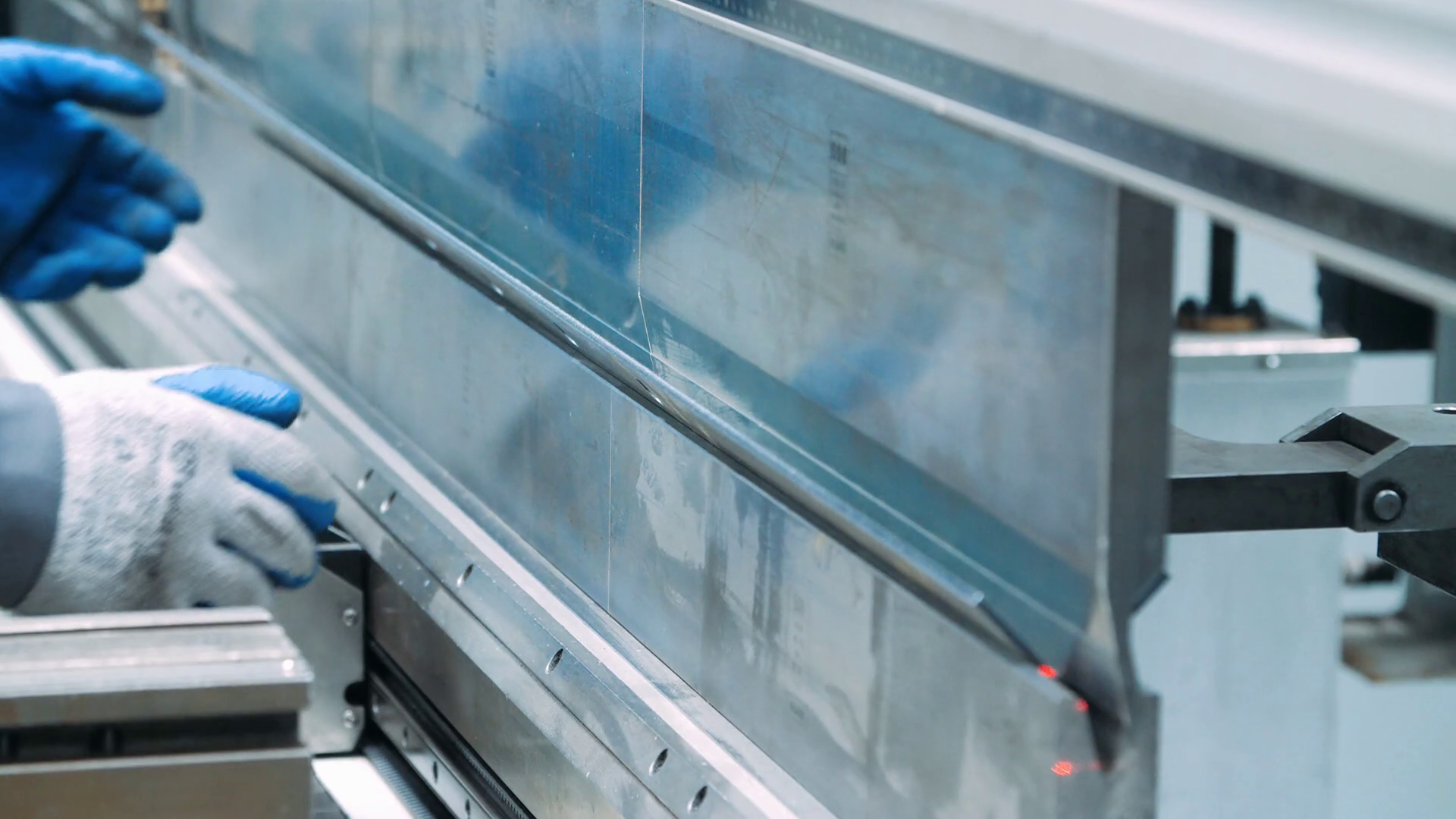 Worker Bending Metal Plate On Industrial Stock Footage SBV-336383047 ...
