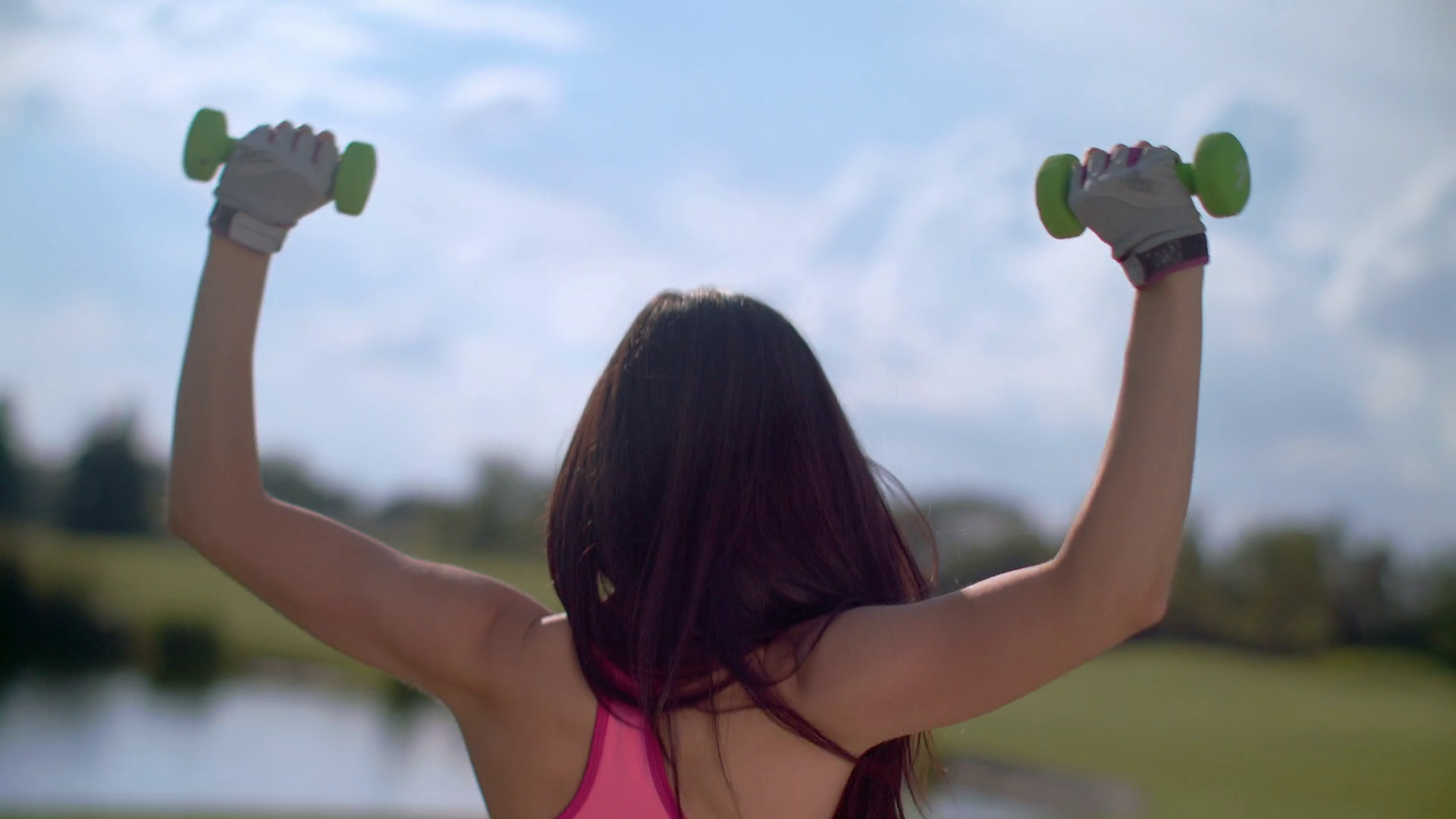 naked girl lifing weights