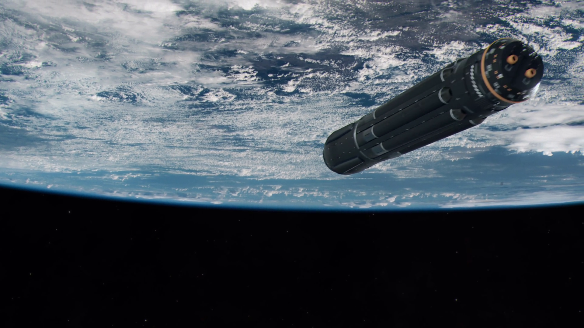 Orbital Weapons Platform In Orbit Of Planet Stock Motion Graphics SBV ...