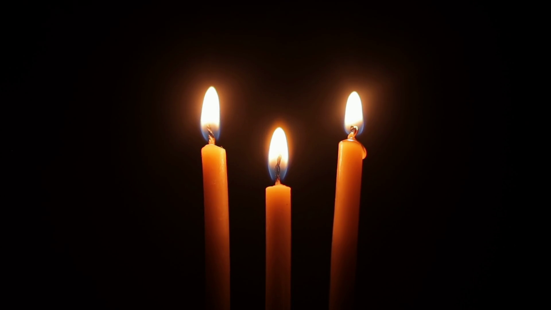 Closeup Of Burning Candles Isolated On Black Stock Footage SBV ...