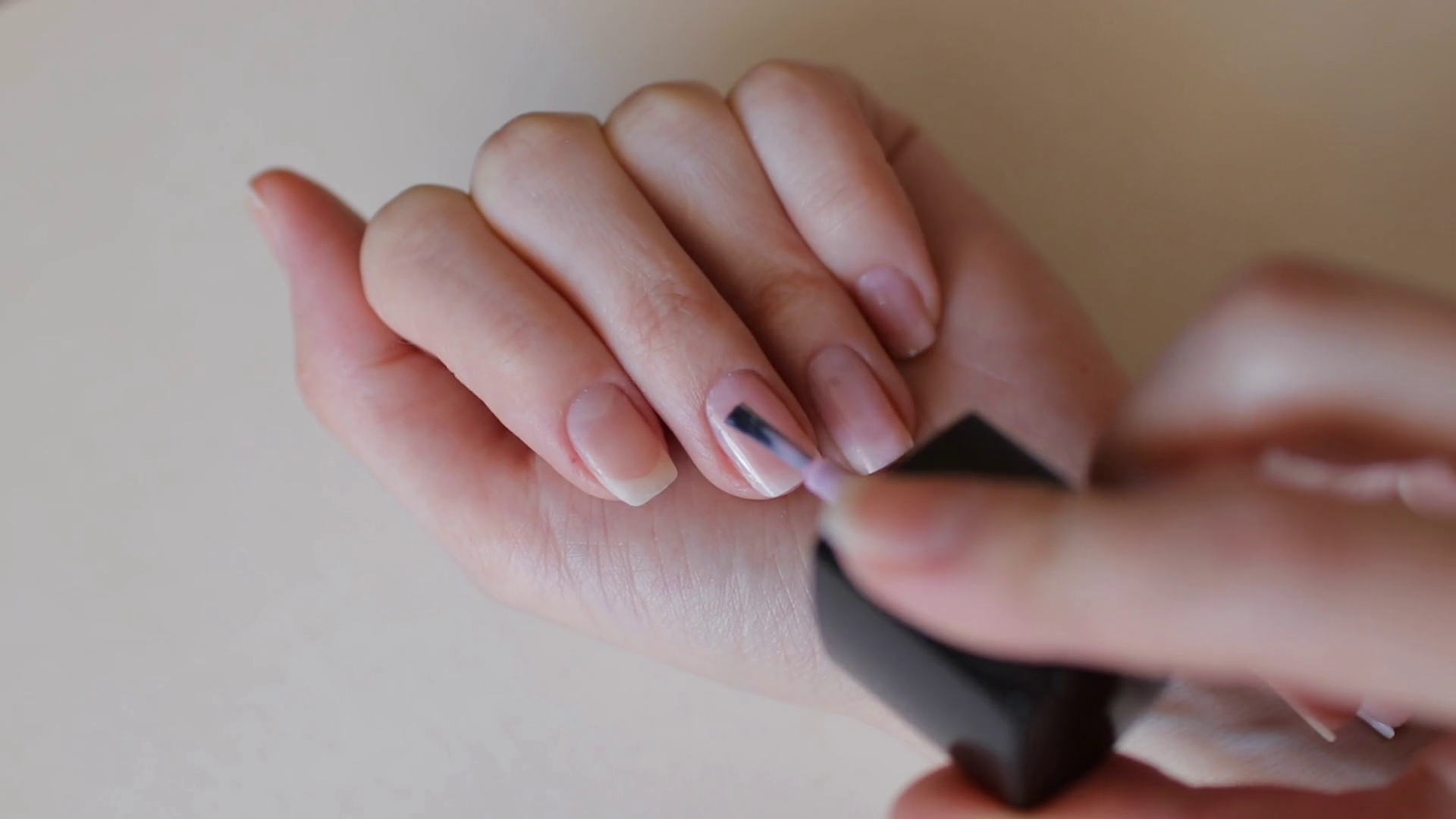 Woman Applies Natural Gel Base Manicure Stock Footage SBV338423176