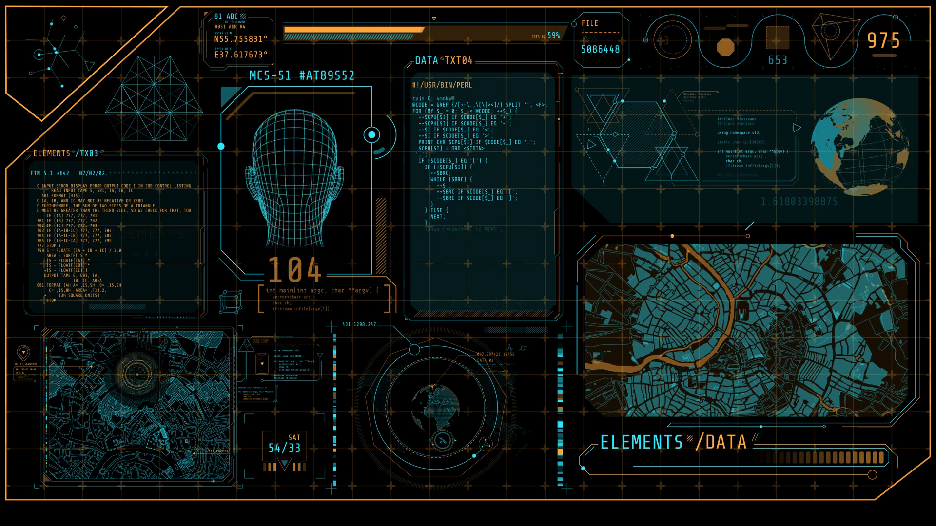 High-tech Interface With Recognition Stock Footage SBV-352273053 ...