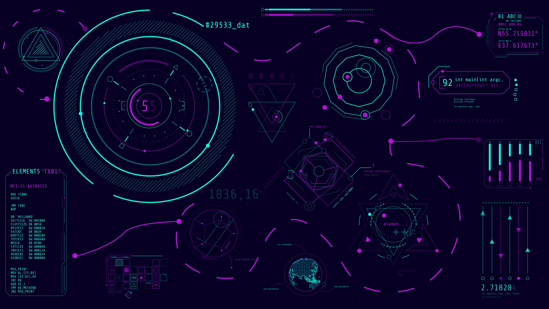 Animated High-tech Screen With Data Stock Footage SBV-352153650 ...