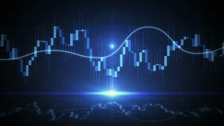 Stock market trading graph with glowing finance data