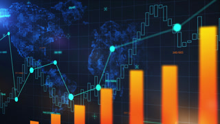 Financial data analysis showing global stock market trends