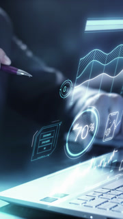 Augmented reality, working with crypto assets on a virtual panel.