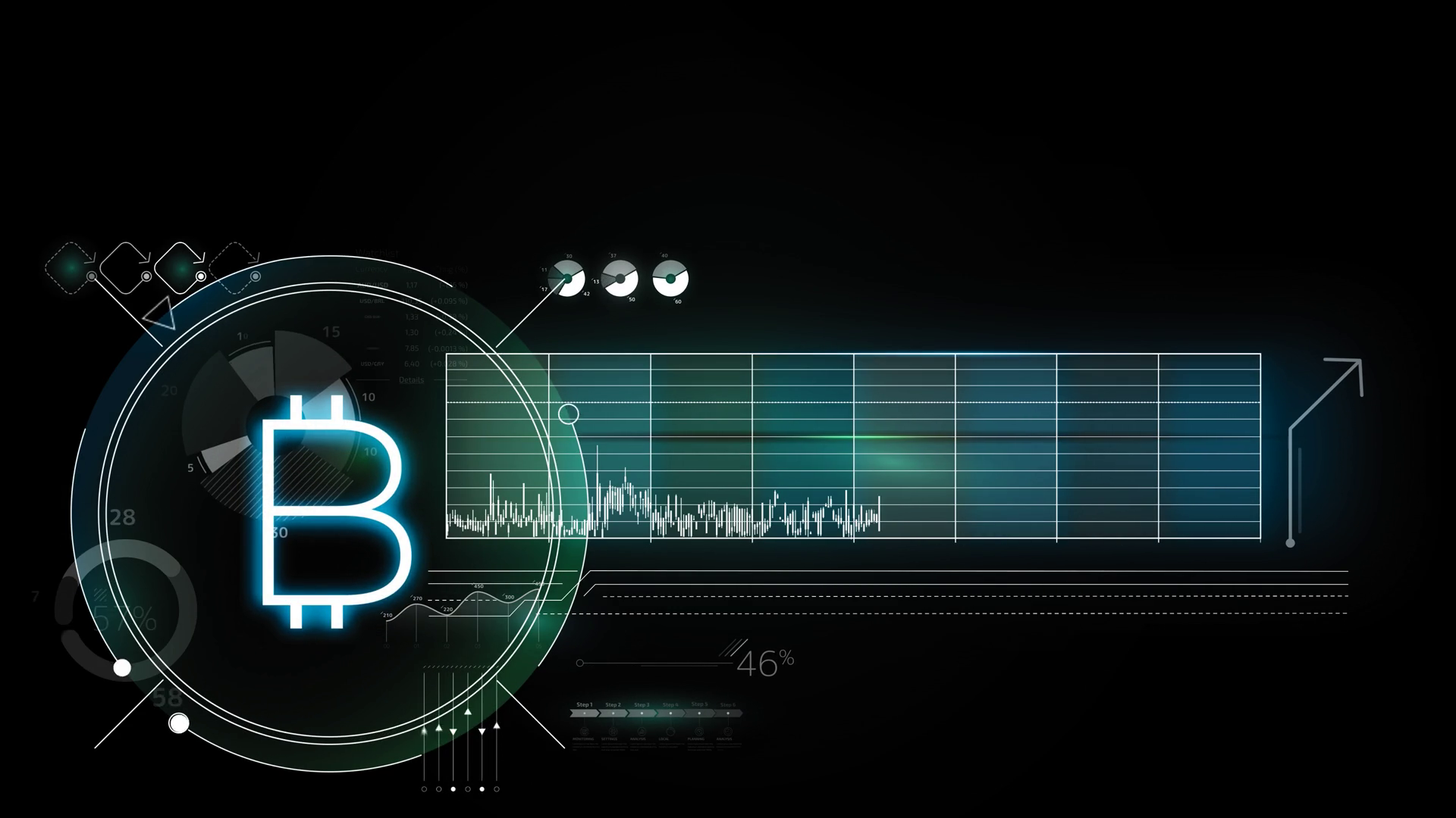 Virtual Infographics About Bitcoin Animated With Alpha Channel Stock Virtual Infographics About Bitcoin Animated With Alpha Channel Stock