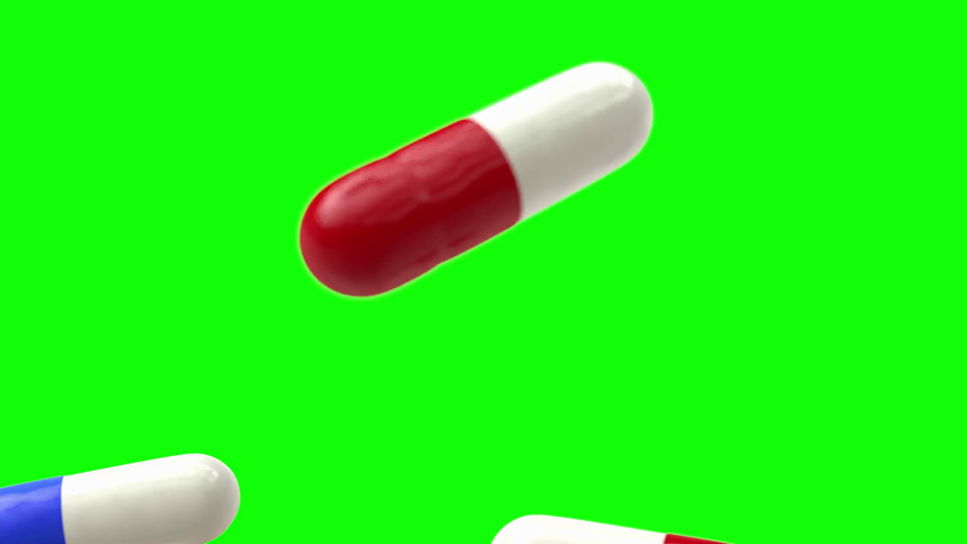 Pill Capsules Falling From Sky Greenscreen Stock Motion Graphics SBV