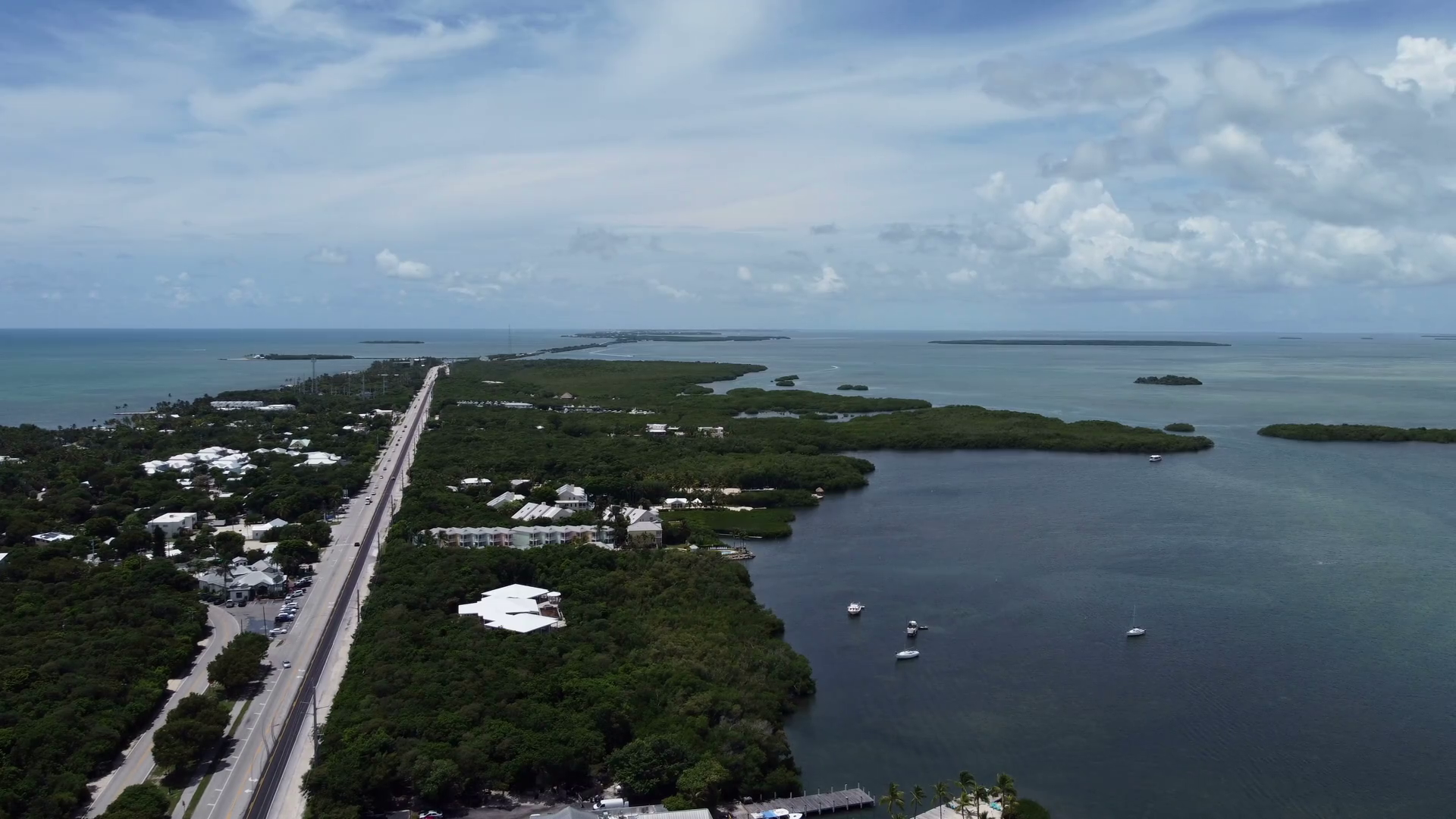 Islandmorada Florida Keys Drone Shot Looking Stock Footage SBV