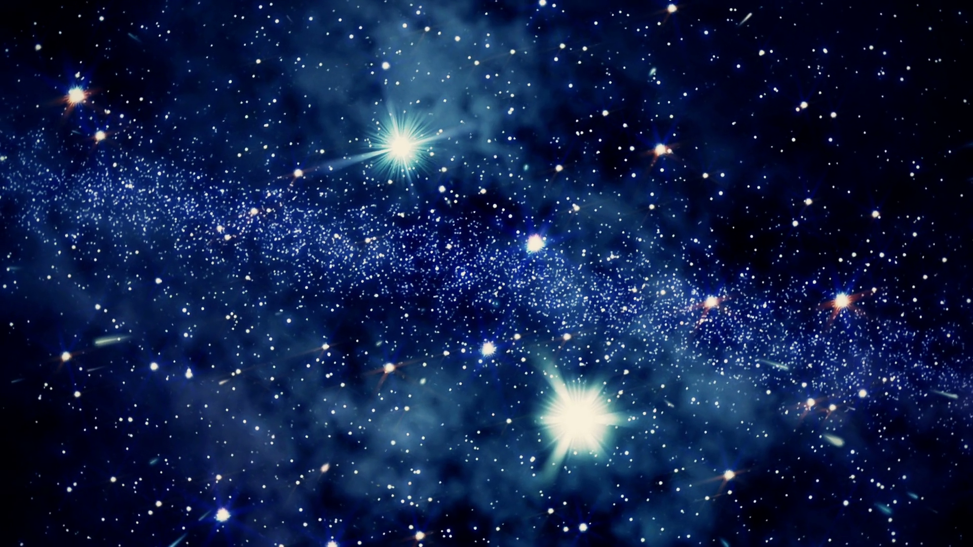 The Heavens 0411 The heavens turn and stars shoot in deep blue space