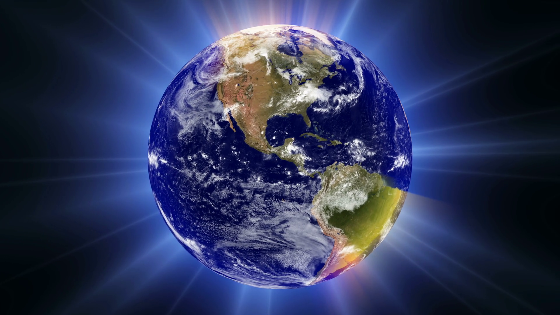 An aura of light envelopes the Earth (Loop). Motion Background Storyblocks