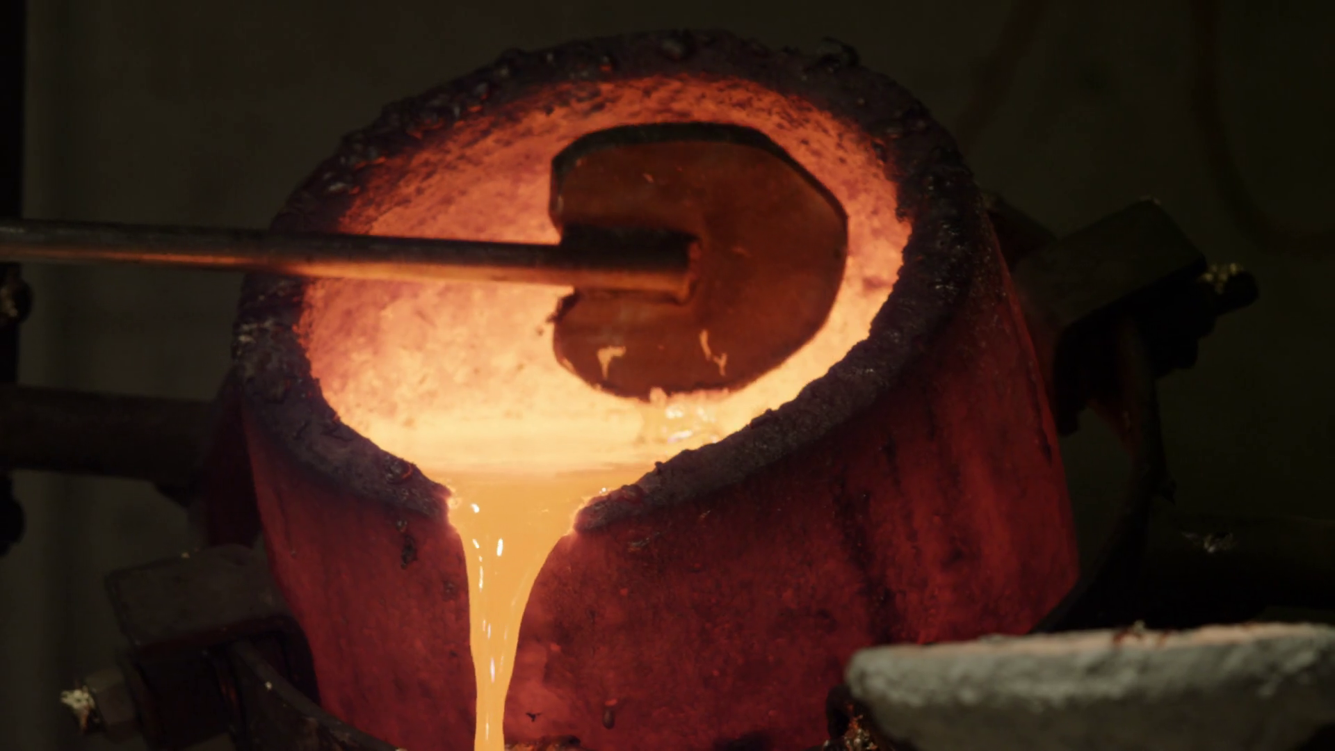 Bronze Being Poured Into Molds In Foundry Stock Footage SBV333205674