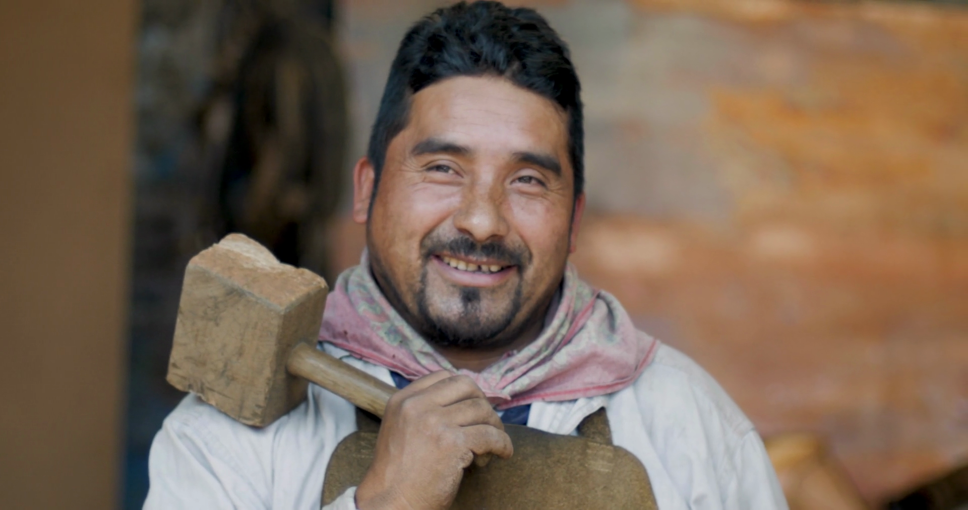 Portrait Of A Happy Smiling Mexican Or Latino Man Holding A Wooden Mallet While Looking At The Camera Stock Video Footage Storyblocks Find the perfect smiling mexican man stock photo. portrait of a happy smiling mexican or latino man holding a wooden mallet while looking at the camera