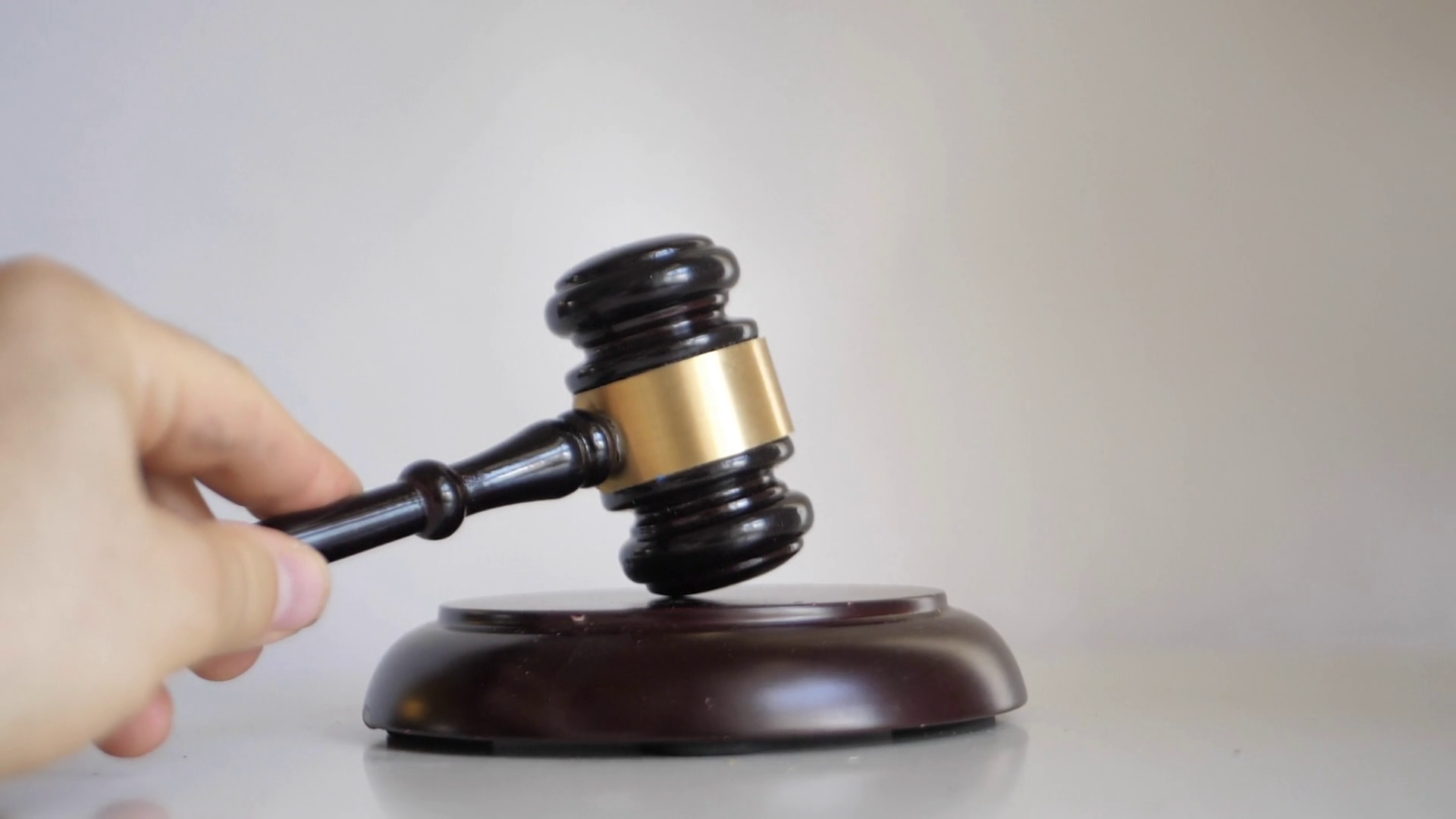 Judge Pounding Gavel At Court In Slow Motion Stock Footage SBV