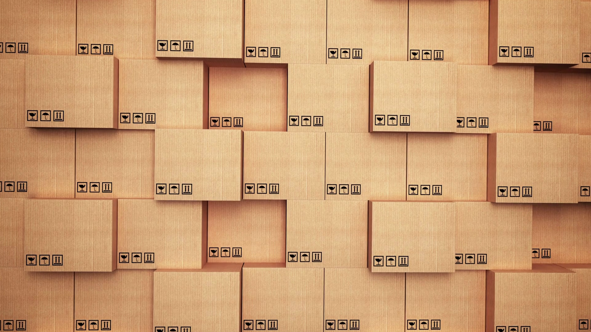 Cardboard boxes at warehouse. Motion Background Storyblocks
