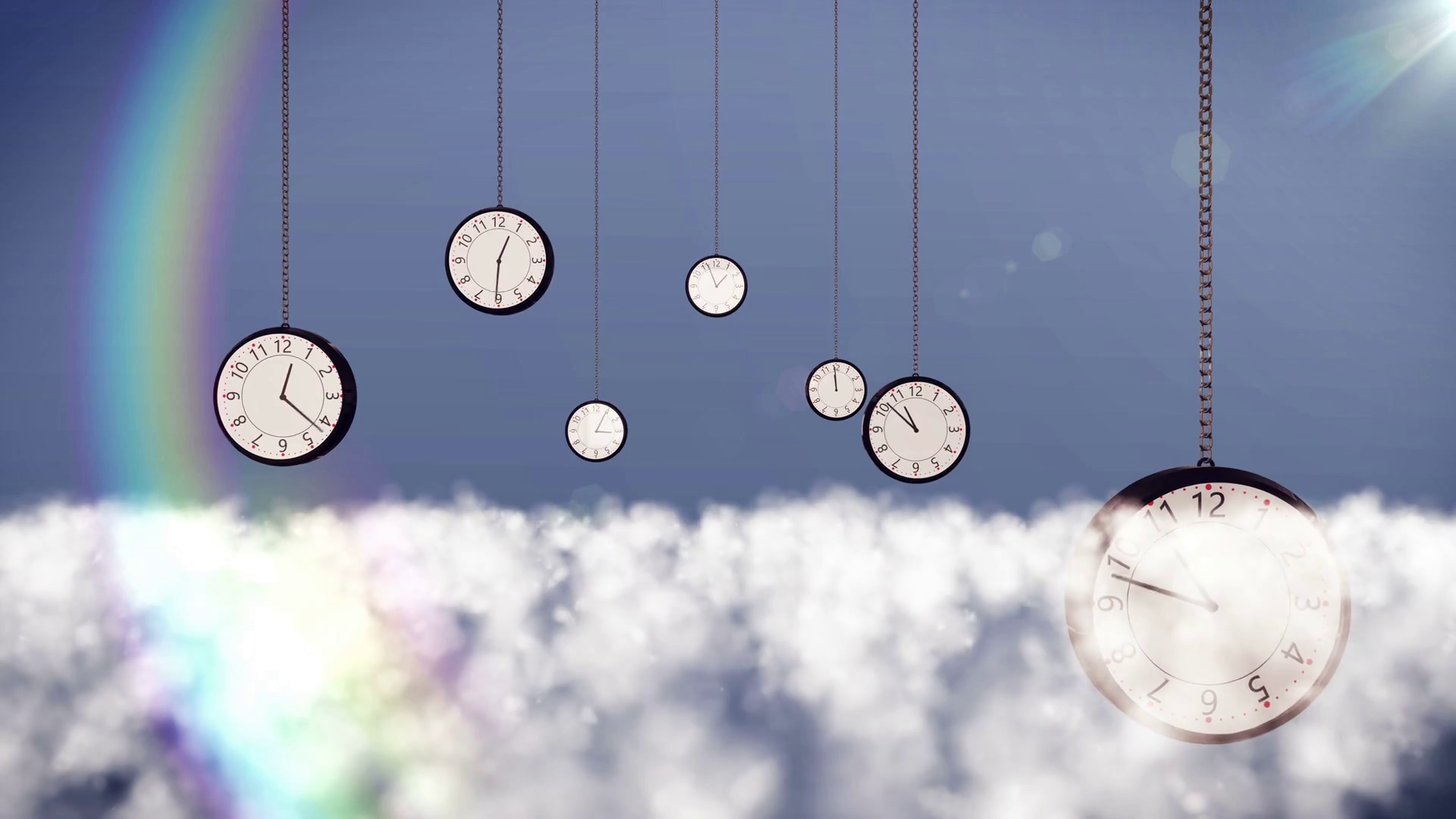 Clocks over clouds in the sky. Motion Background 0010 SBV310342048