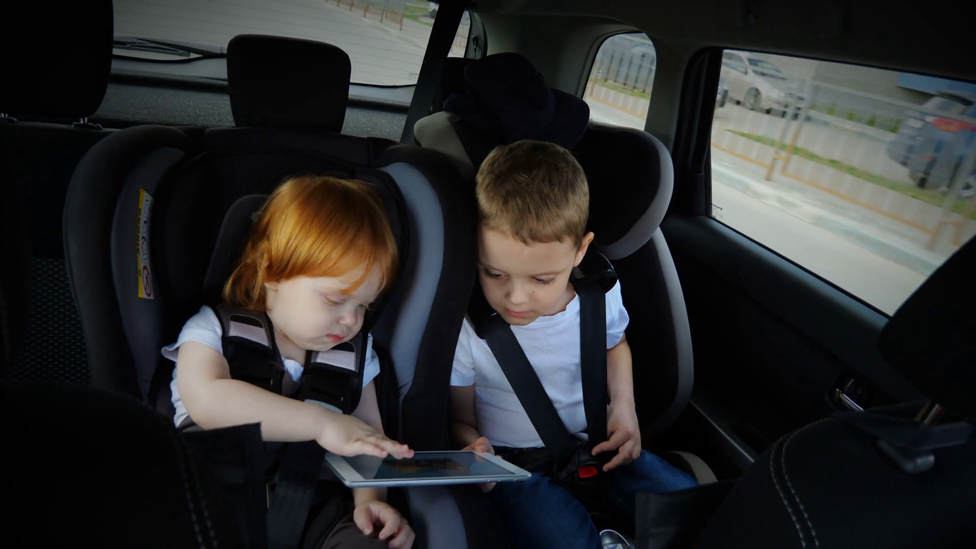 Children Are Plays In Car Seat Riding In Stock Footage SBV338431380