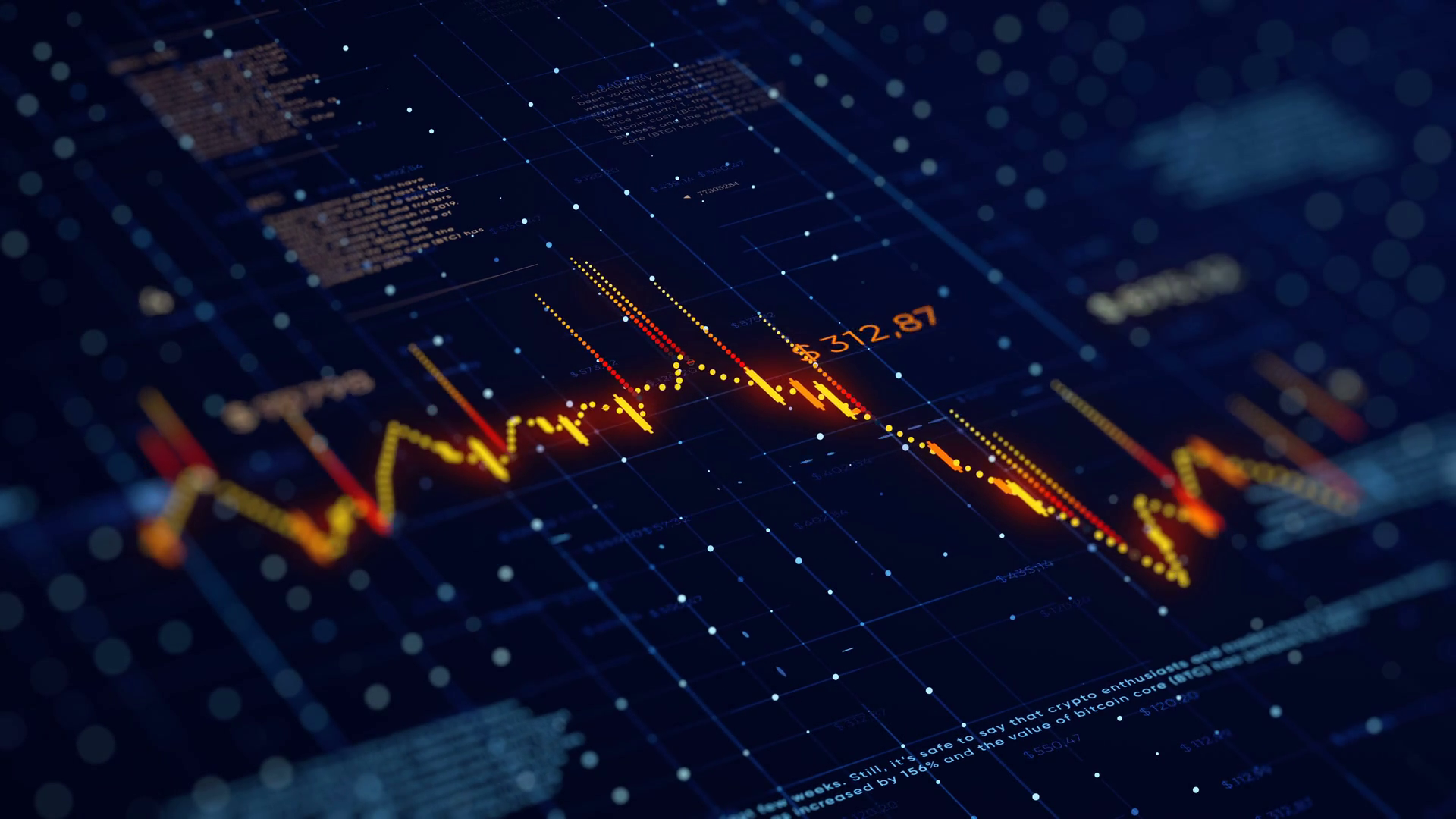 Financial business chart with diagrams and stock numbers showing