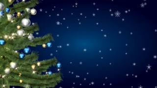 Christmas tree on blue background
