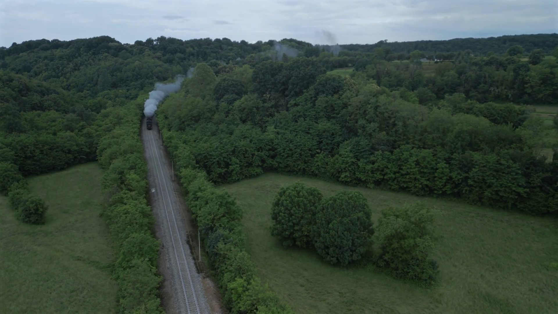 Aerial View Of Old Steam Locomotive Through Stock Footage SBV-347738731 ...