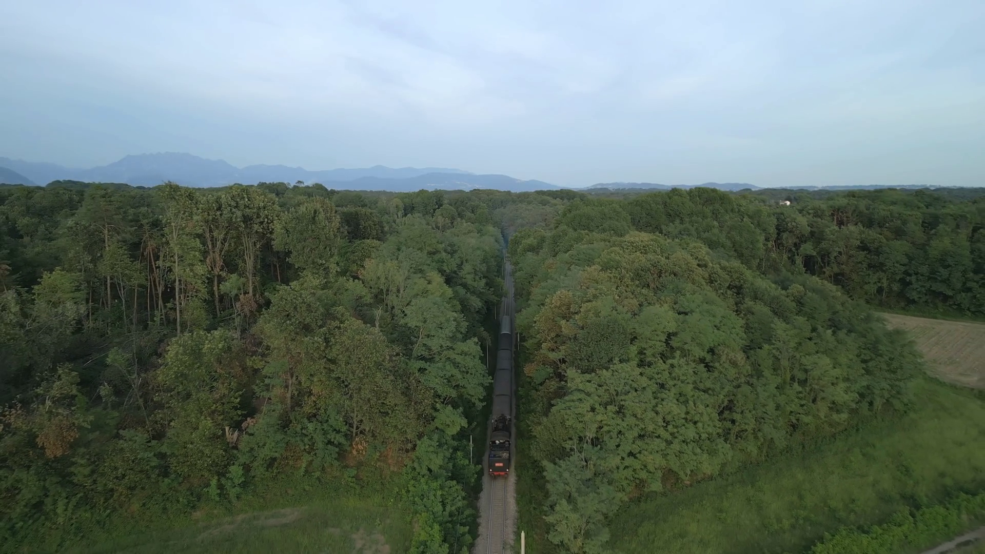 Aerial View Of Old Steam Locomotive Through Stock Footage SBV-348522742 ...