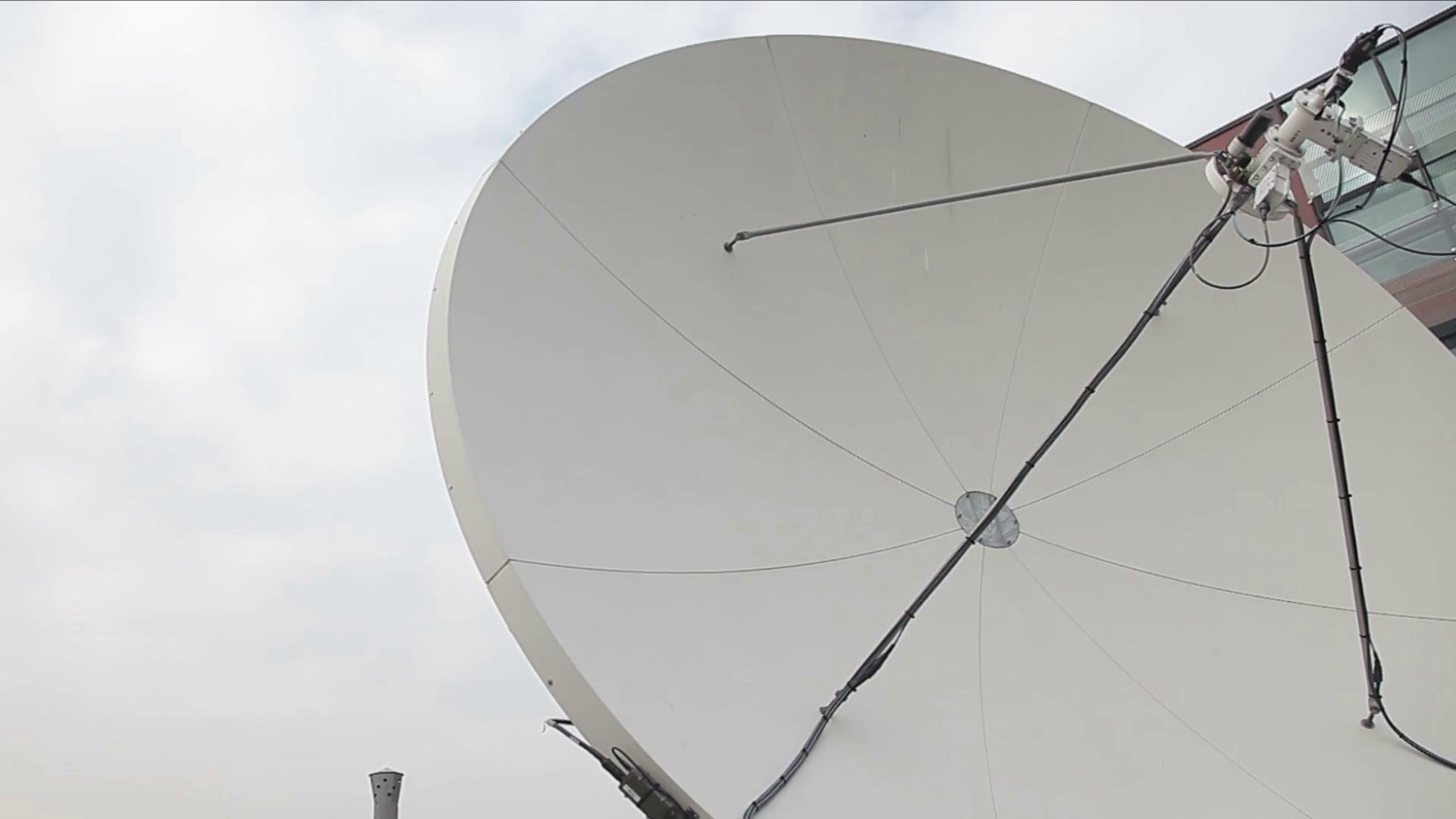 A Satellite Antenna Searching Better Signal Stock Footage SBV303274192