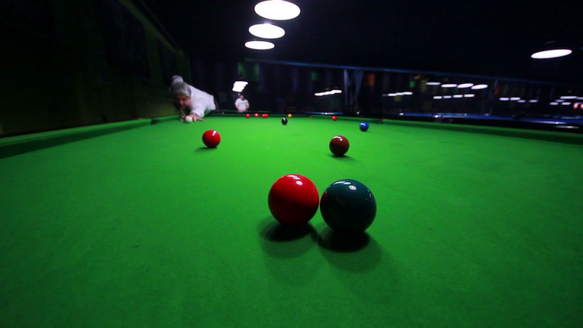 Footage Of Snooker Player Hitting Ball Stock Footage SBV311018088