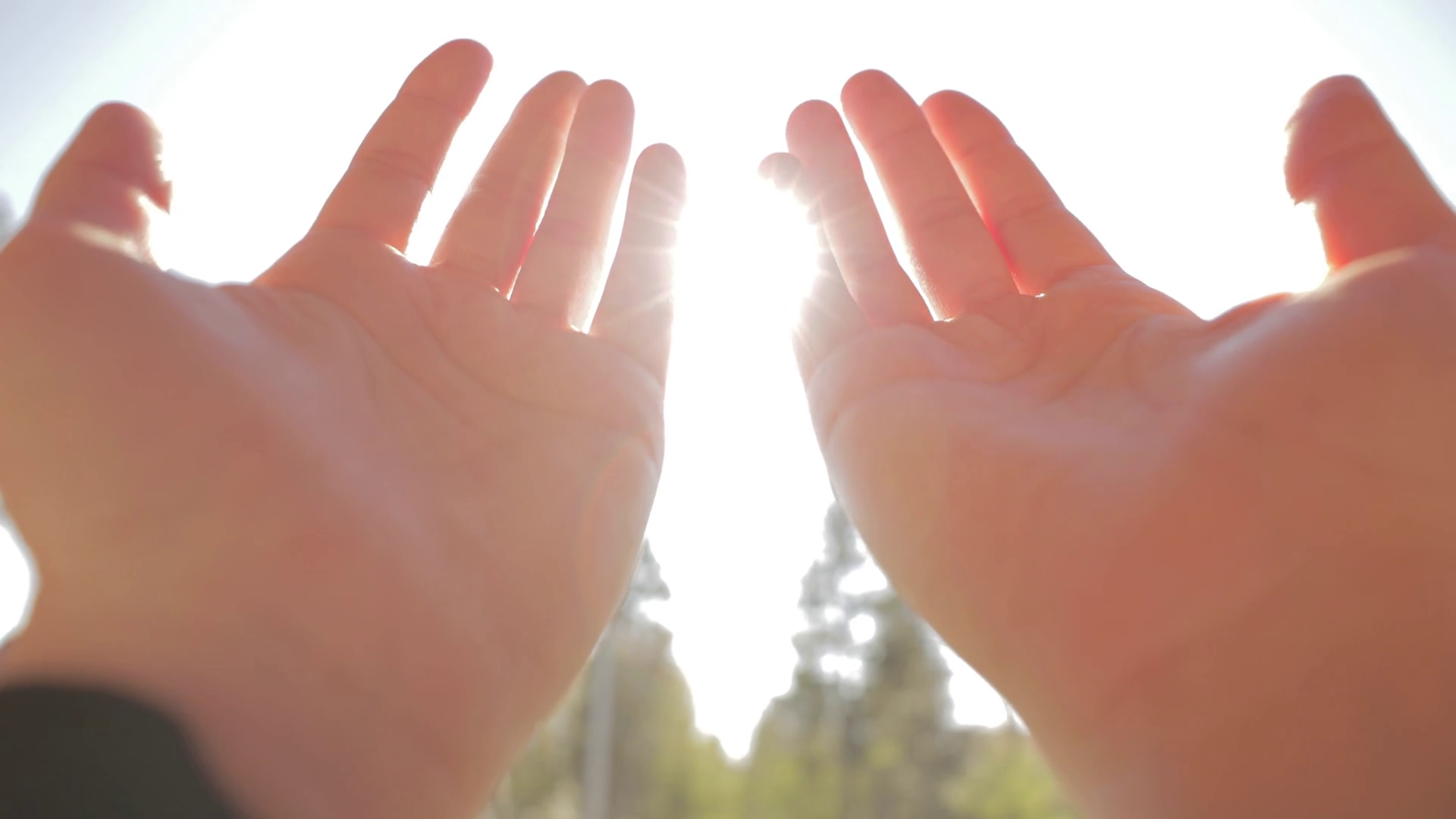 A person rises her hands towards the sky and makes a prayer Stock Video