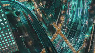 Tokyo Night Traffic Timelapse Urban City Motion