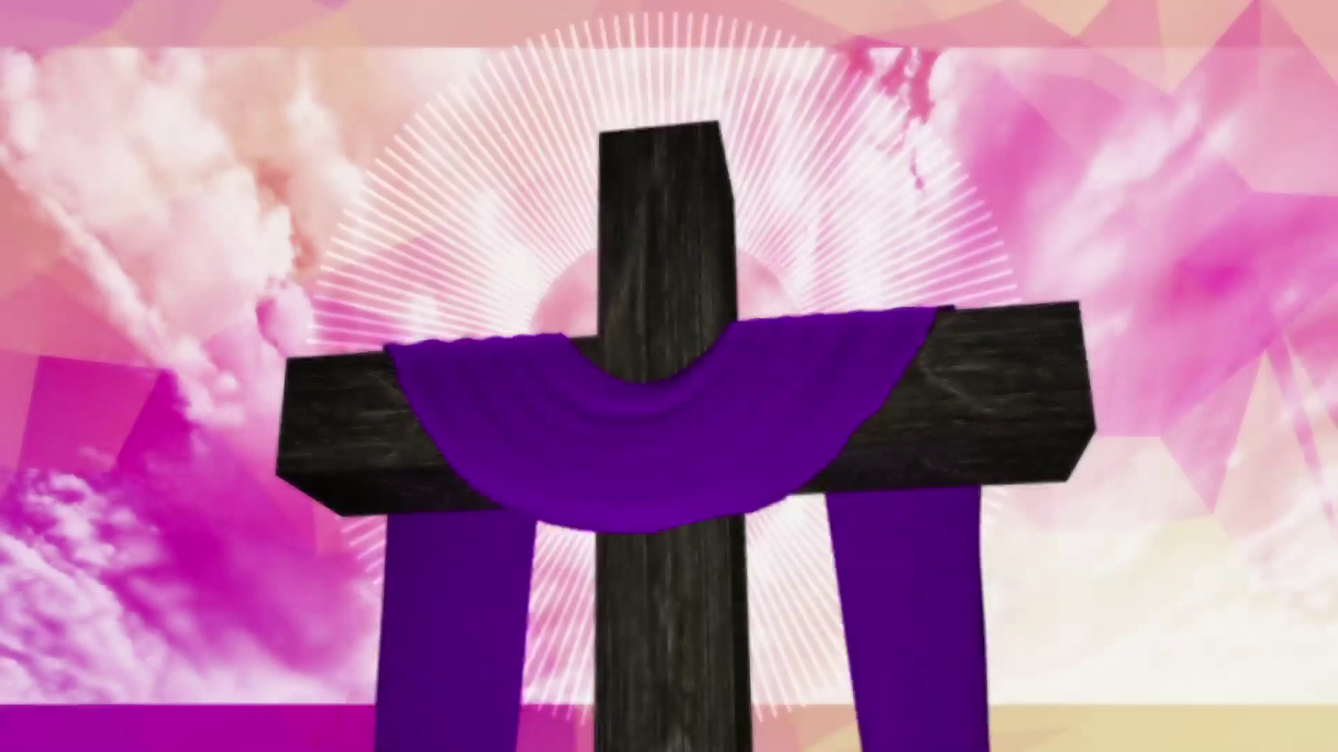 Pcm Lent Cross Draped In Purple Stock Motion Graphics SBV304698602
