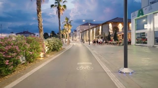 Night time-lapse ride through Koper tourist street 4K