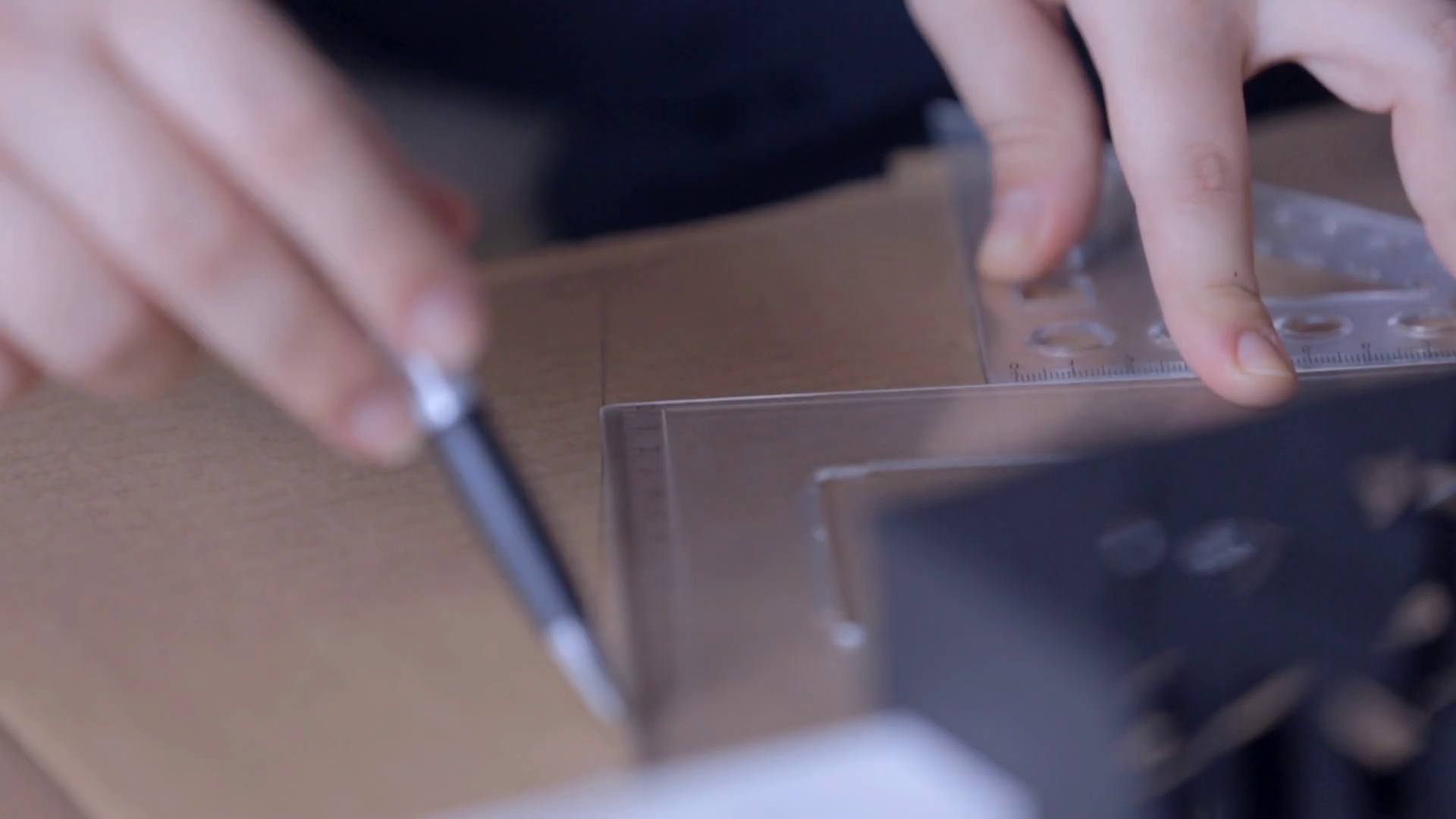 Making Measures Building Model On Paperboard Stock Footage SBV