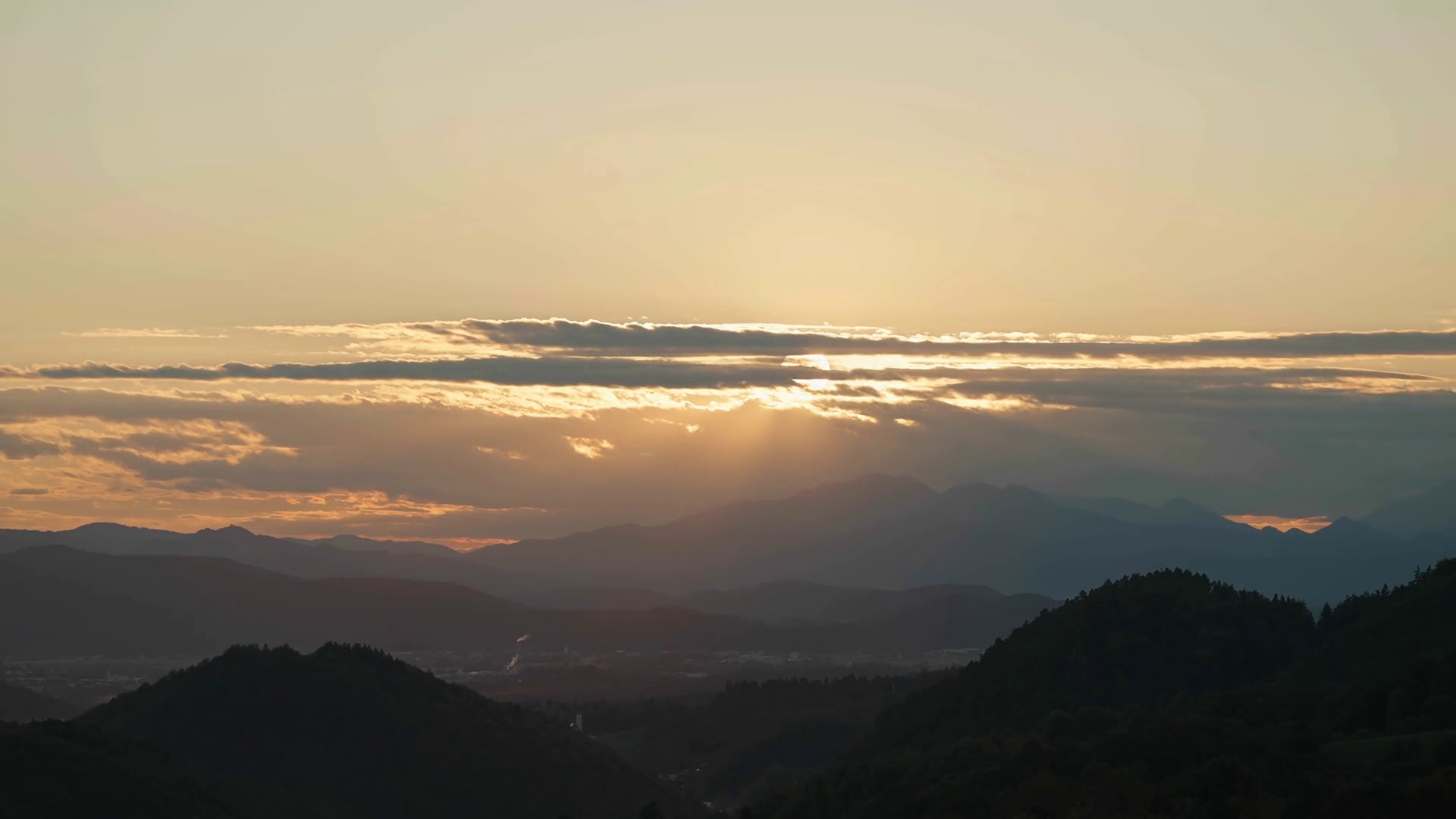 Long Shot Time Lapse Sunset Behind Clouds 4k Stock Footage SBV ...