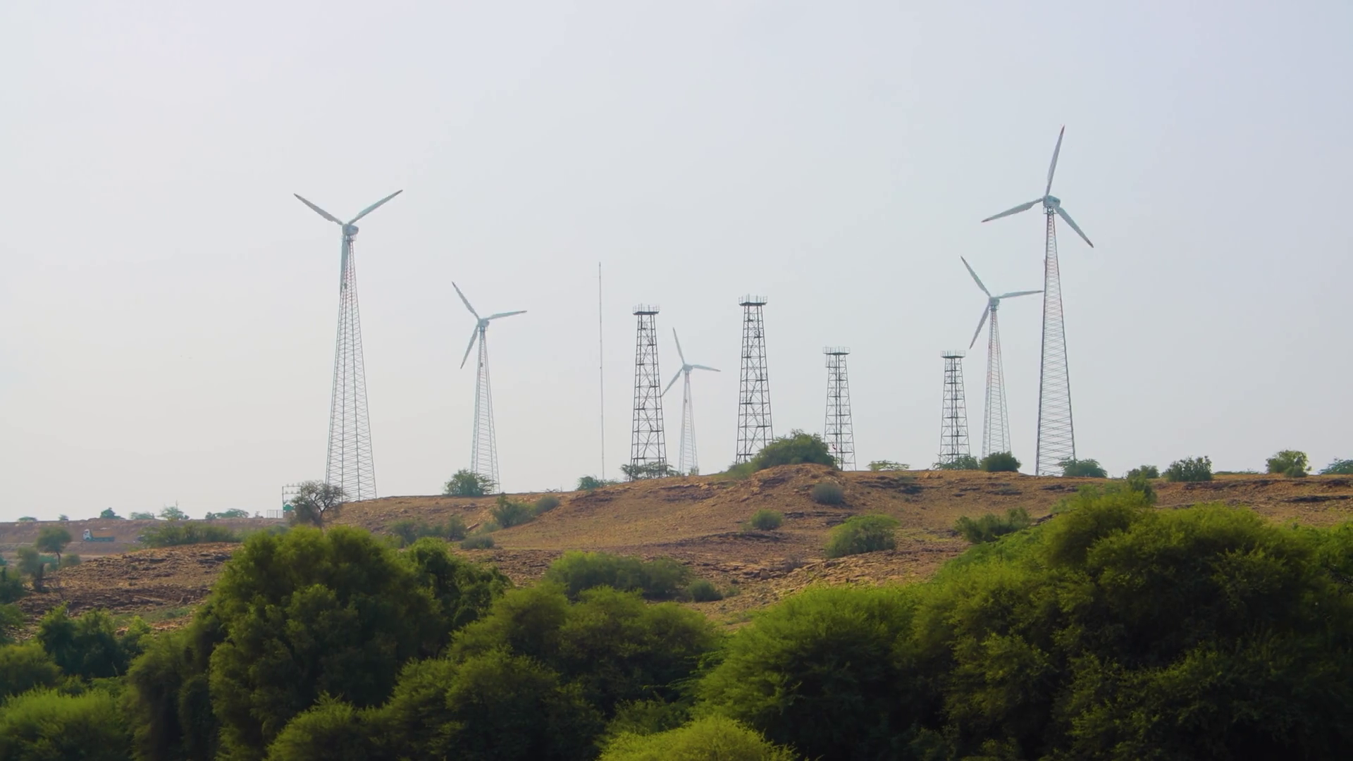 Electricity Generating Windmills In Stock Footage SBV337947231