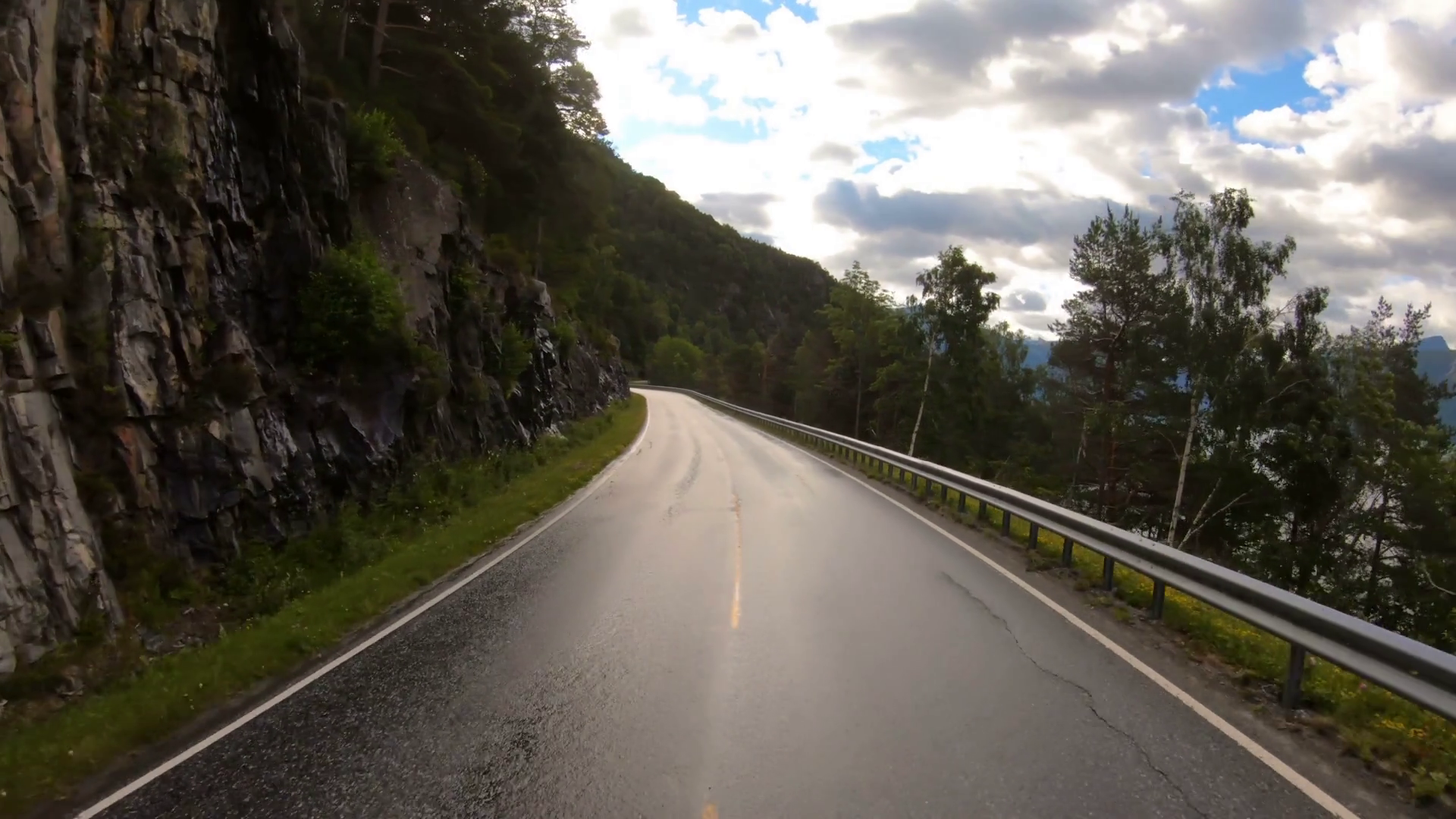Vehicle pointofview Driving a Car on a Road in Norway Stock Video