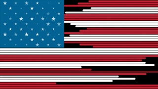 USA colors, stars and linear stripes abstraction. Independence Day modern background. Seamless looping American flag motion design. Video animation Ultra HD 4K 3840x2160