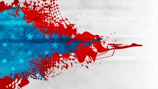 Grunge blot concept USA flag abstract background. Seamless looping American motion design. Video animation Ultra HD 4K 3840x2160