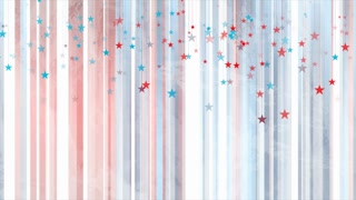Blue red stars and grunge stripes in American USA flag style abstract background. Independence Day seamless looping motion design. Video animation Ultra HD 4K 3840x2160