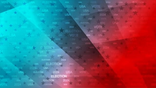 Bright red blue abstract background for the US presidential election 2024. Seamless looping minimal glossy motion design. Video animation Ultra HD 4K 3840x2160