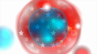 Glossy concept circle USA flag abstract background. Seamless looping American red blue flag motion design. Video animation Ultra HD 4K 3840x2160