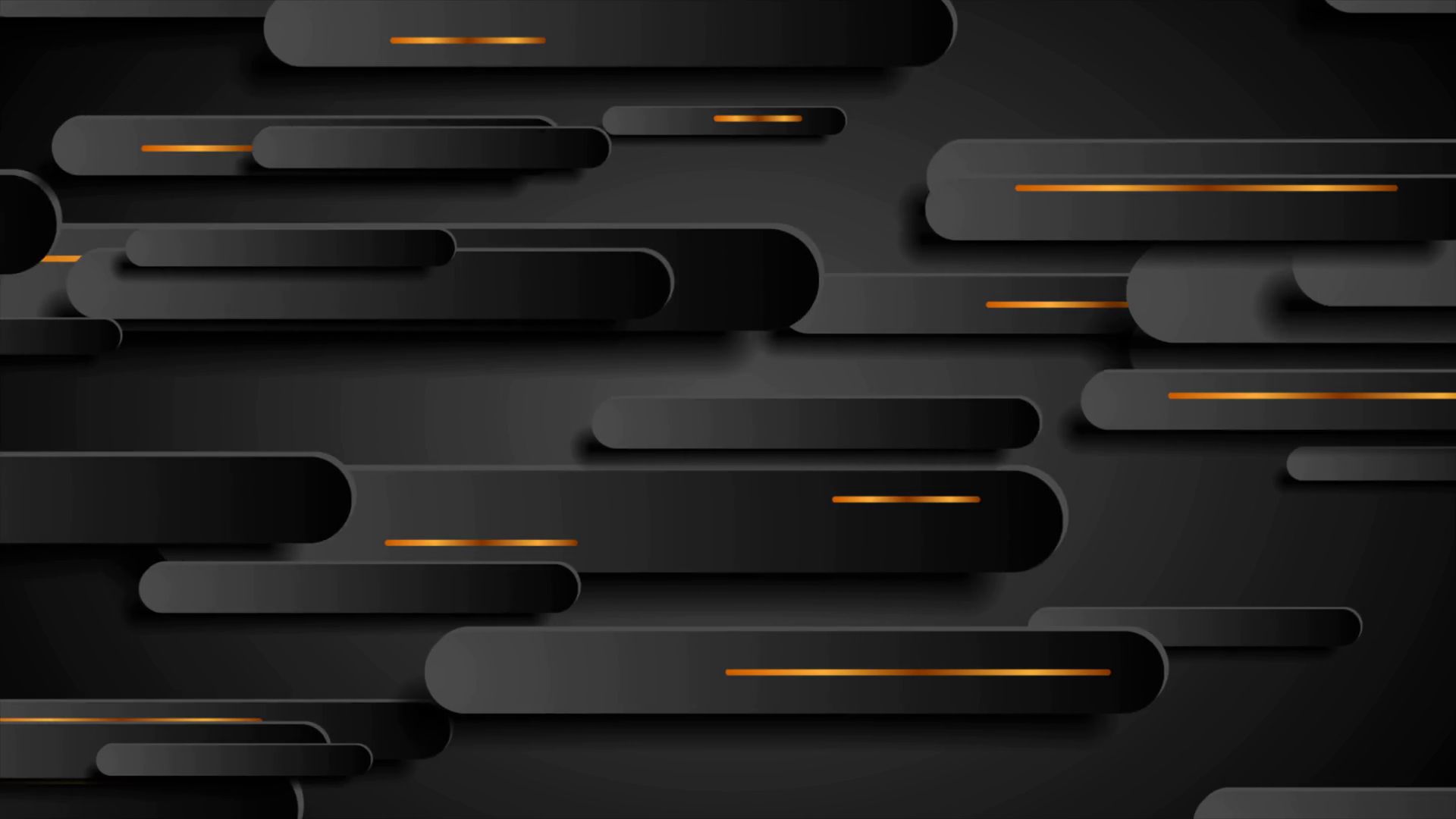 Black geometric motion background with abstract golden lines. Tech