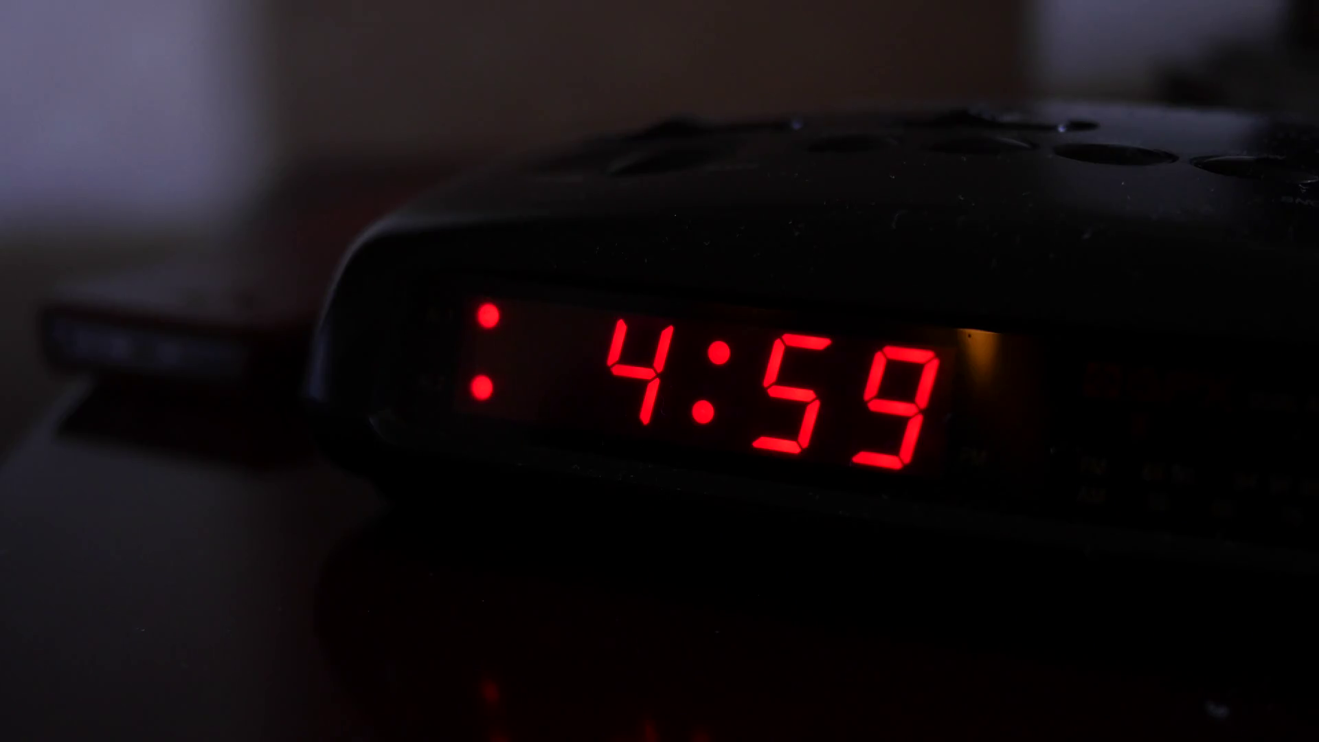 A Digital Alarm Turns Five Man Turns Off Stock Footage SBV306662226