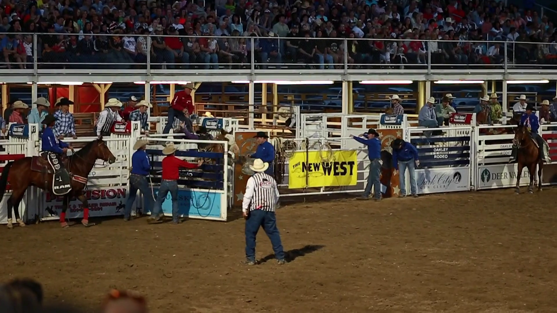 A Saddle Bronc Ride At Rodeo Slow Motion Stock Footage SBV-301024262 ...