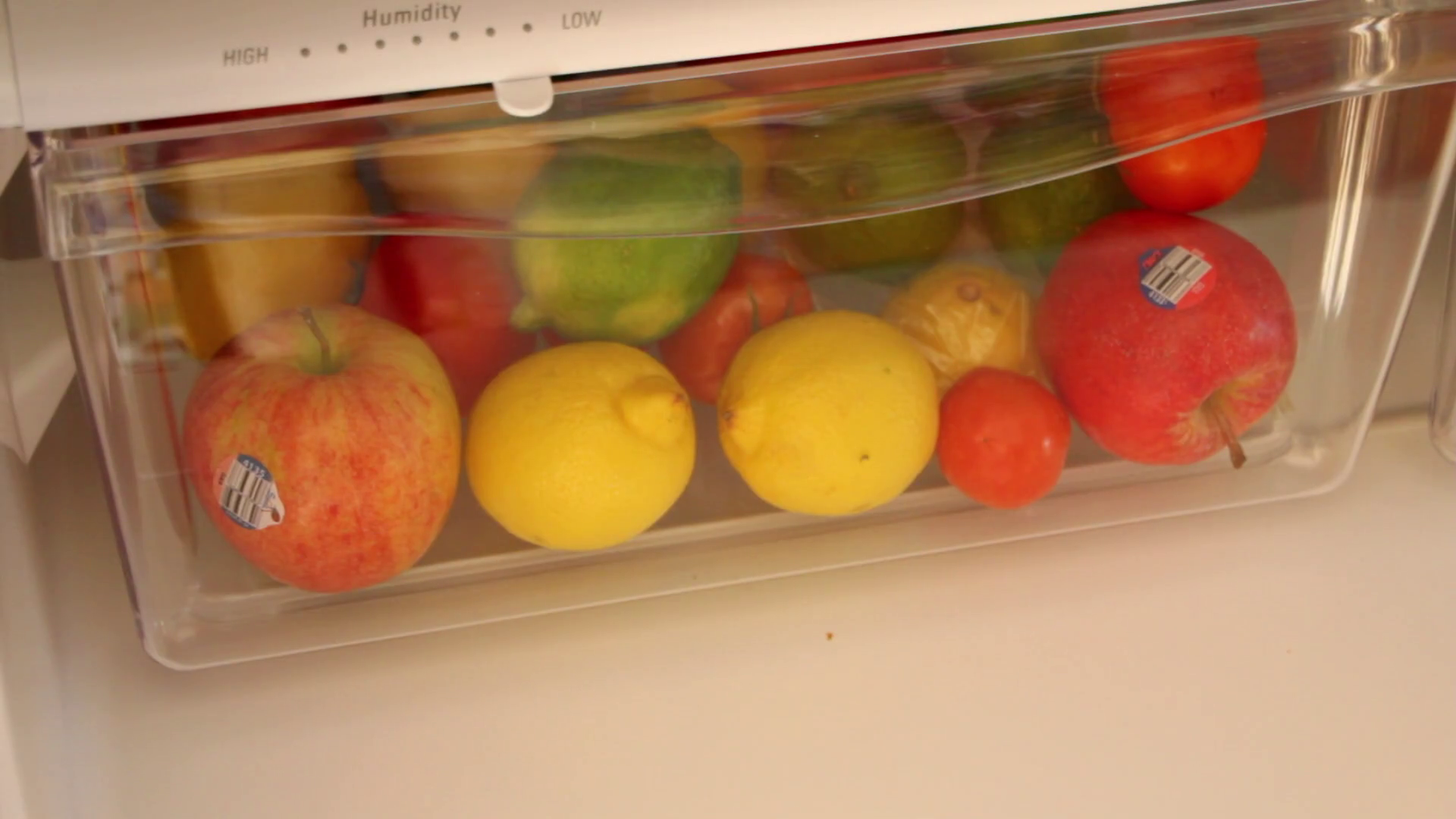 Drawer of Fruit in Fridge Stock Video Footage 0009 SBV301035789